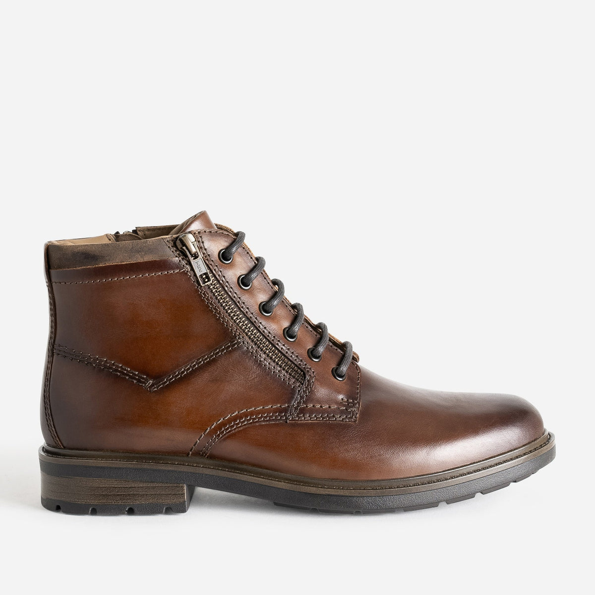 Boots à lacet marron en cuir - 1