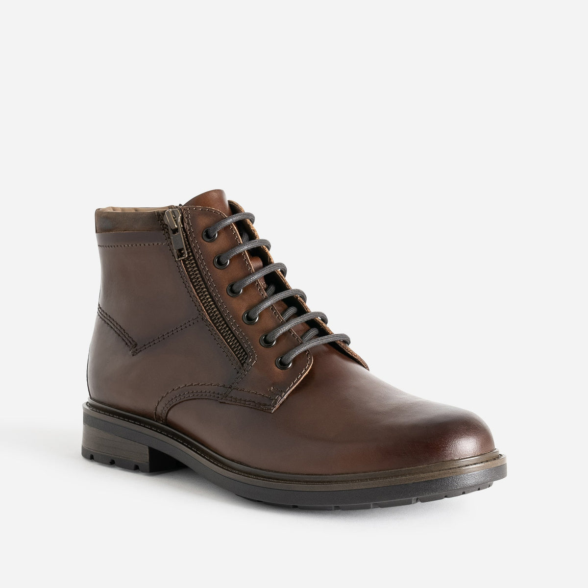 Boots à lacet marron en cuir - 2