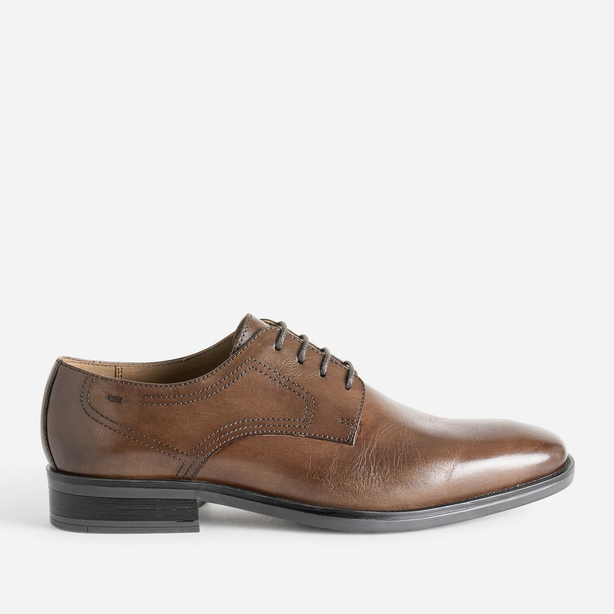 Derby marron en cuir - 1