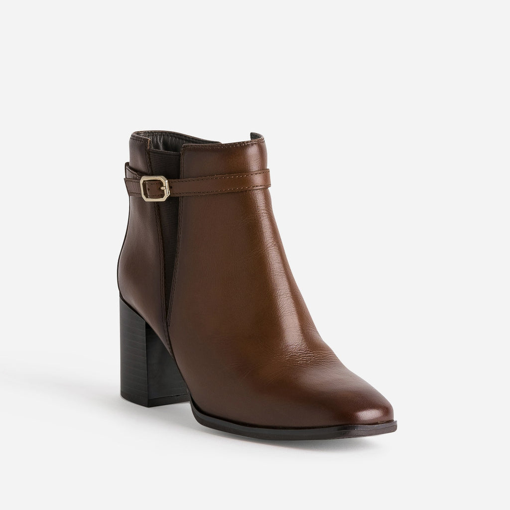 Boots marron en cuir à talon - 2