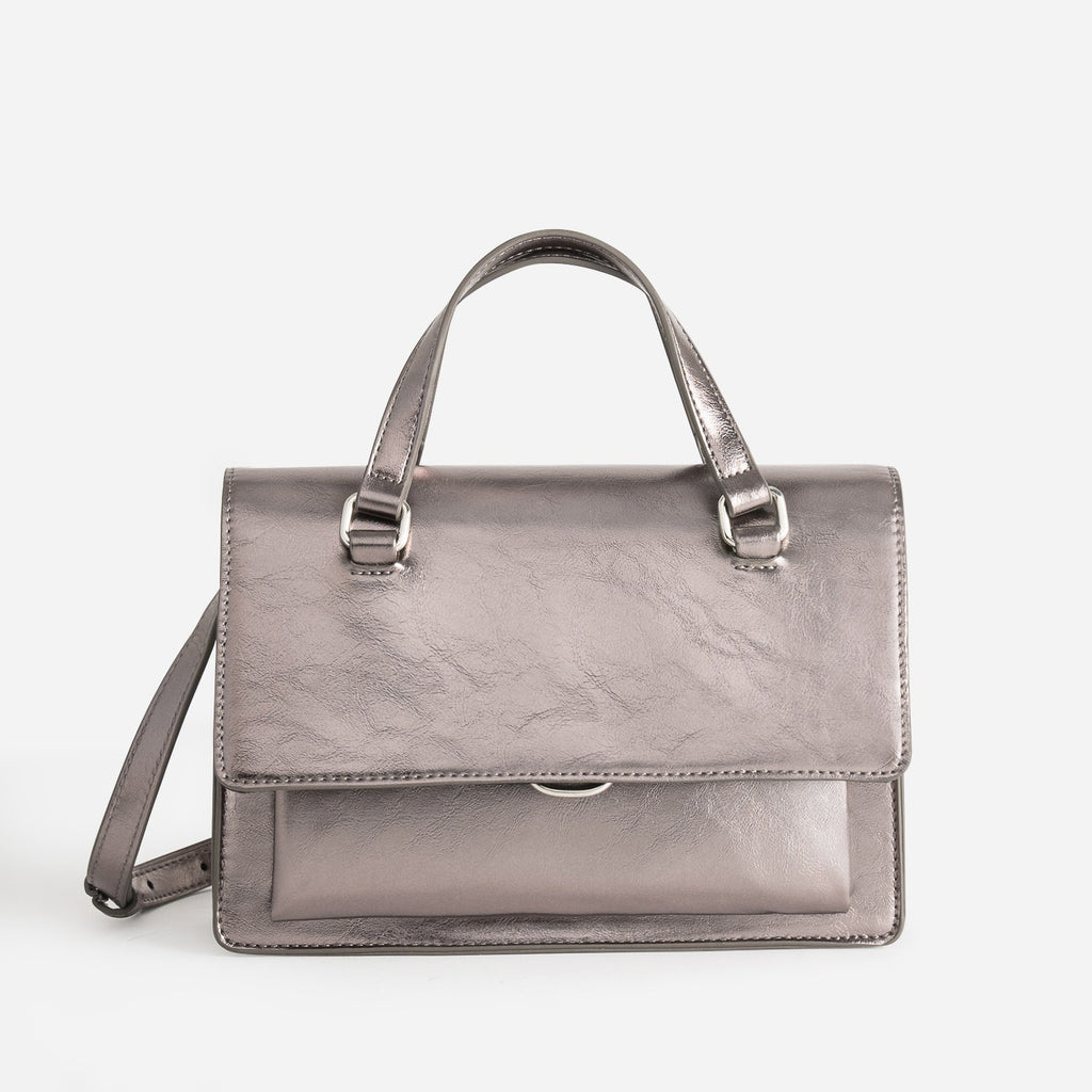 Sac bandoulière gris foncé métallisé - 1