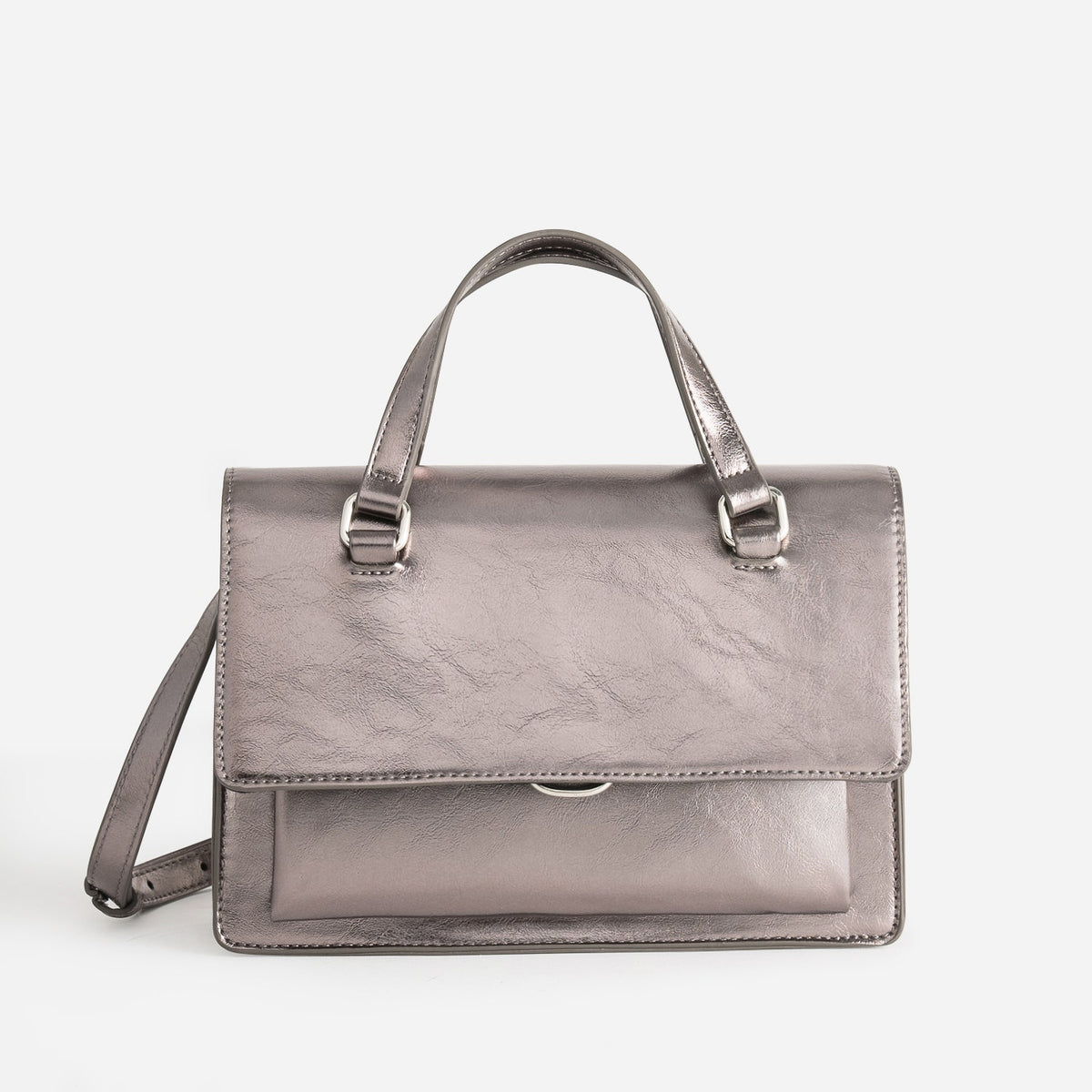 Sac bandoulière gris foncé métallisé - 1