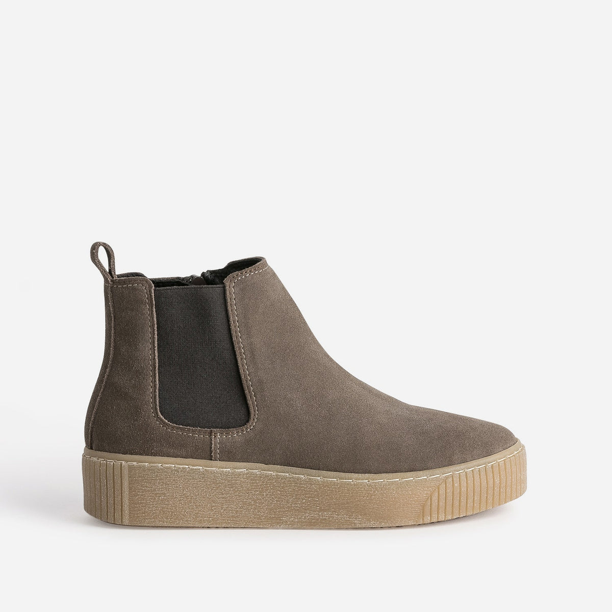 Chelsea boots marine cuir velours semelle effet crêpe - 3