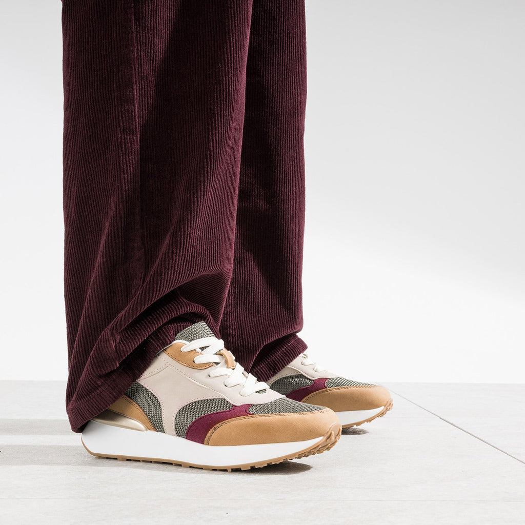 Tennis camel, bordeaux et beige semelle amovible - 2