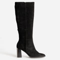 Botte noire en cuir velours - 1