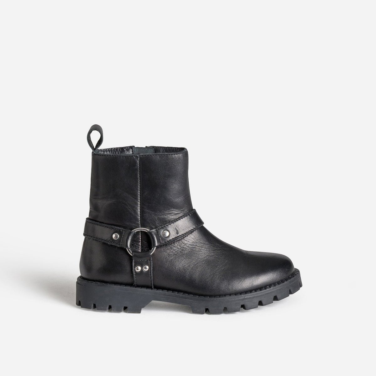 Boots motard BUGGY noir cuir - 1