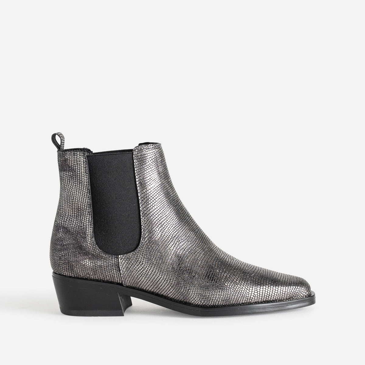 Chelsea boots TEXTO gris argent cuir effet python - 1