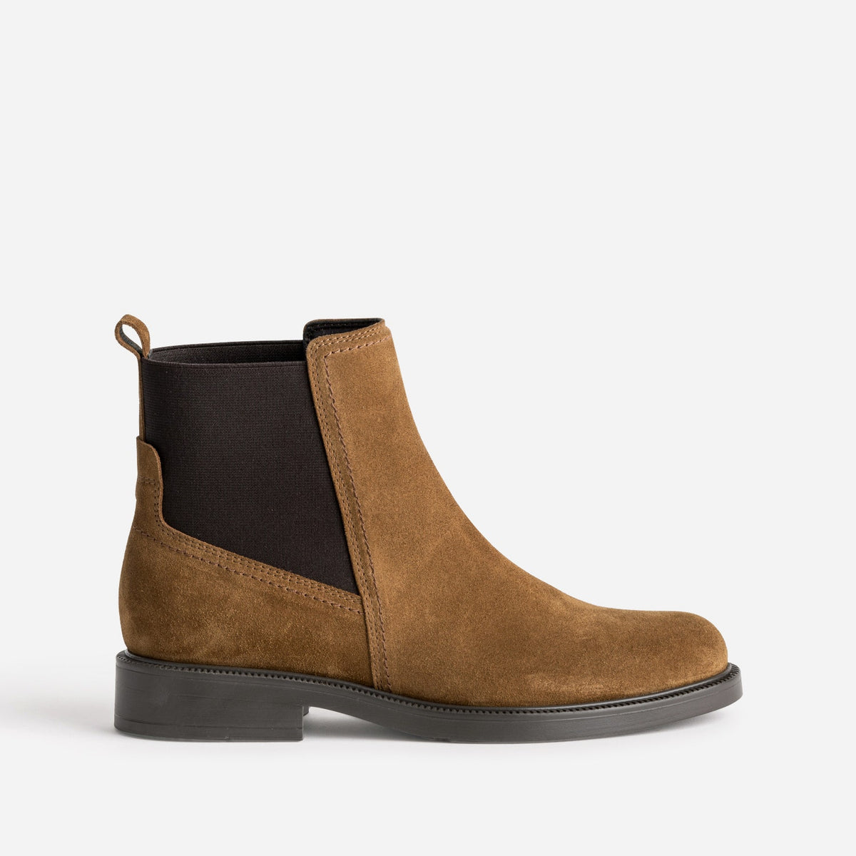 Chelsea boots camel cuir velours - 1