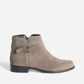 Boots taupe cuir velours - 1