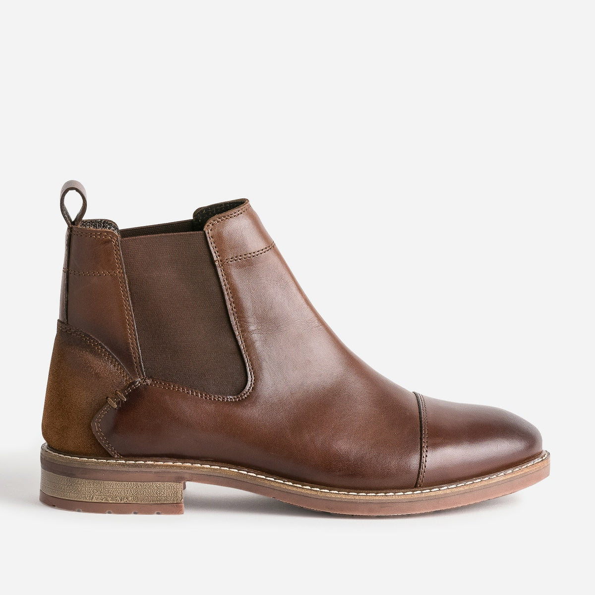 Chelsea boots marron cuir - 1
