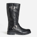 Botte BUGGY noire cuir esprit motard - 1
