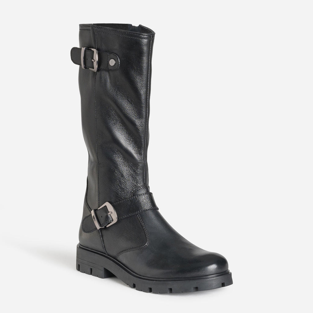 Botte BUGGY noire cuir esprit motard - 2