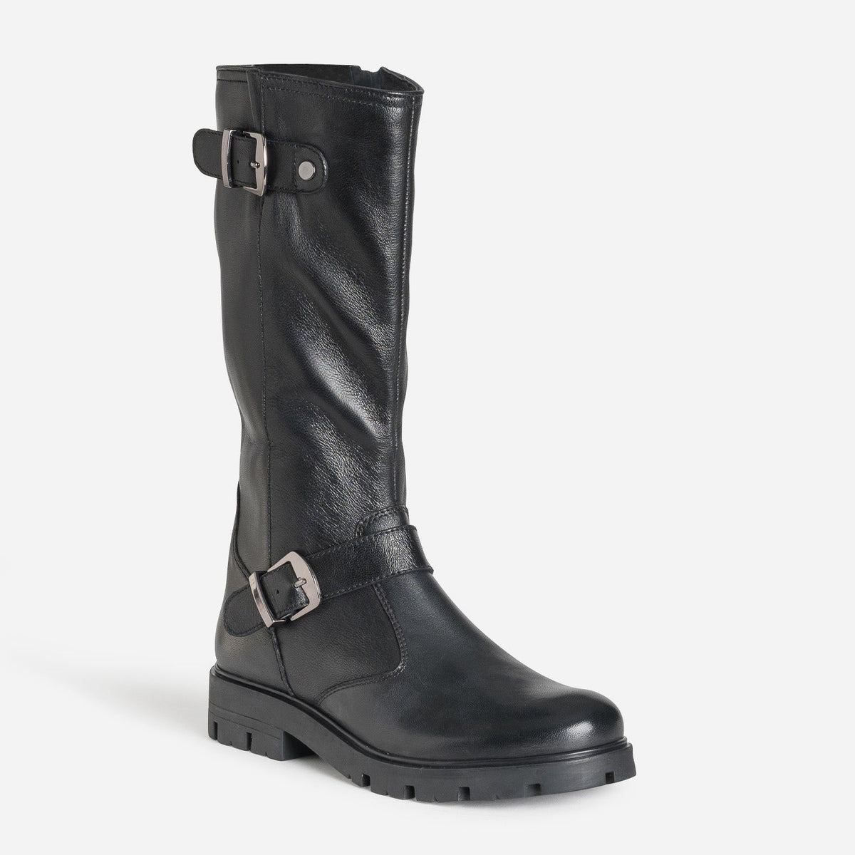 Botte BUGGY noire cuir esprit motard - 2