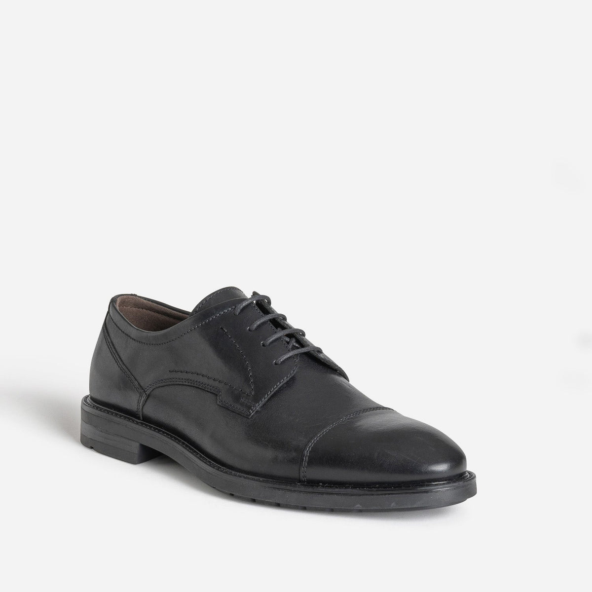 Derby noir cuir bout droit - 2