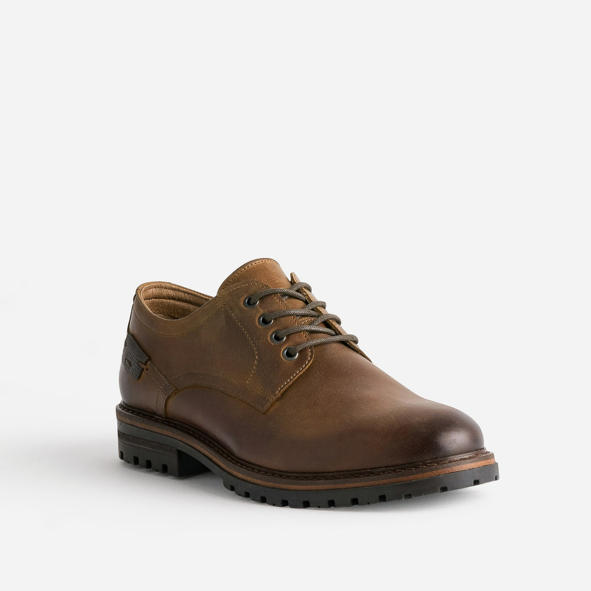 Derby marron cuir semelle crantée - 2