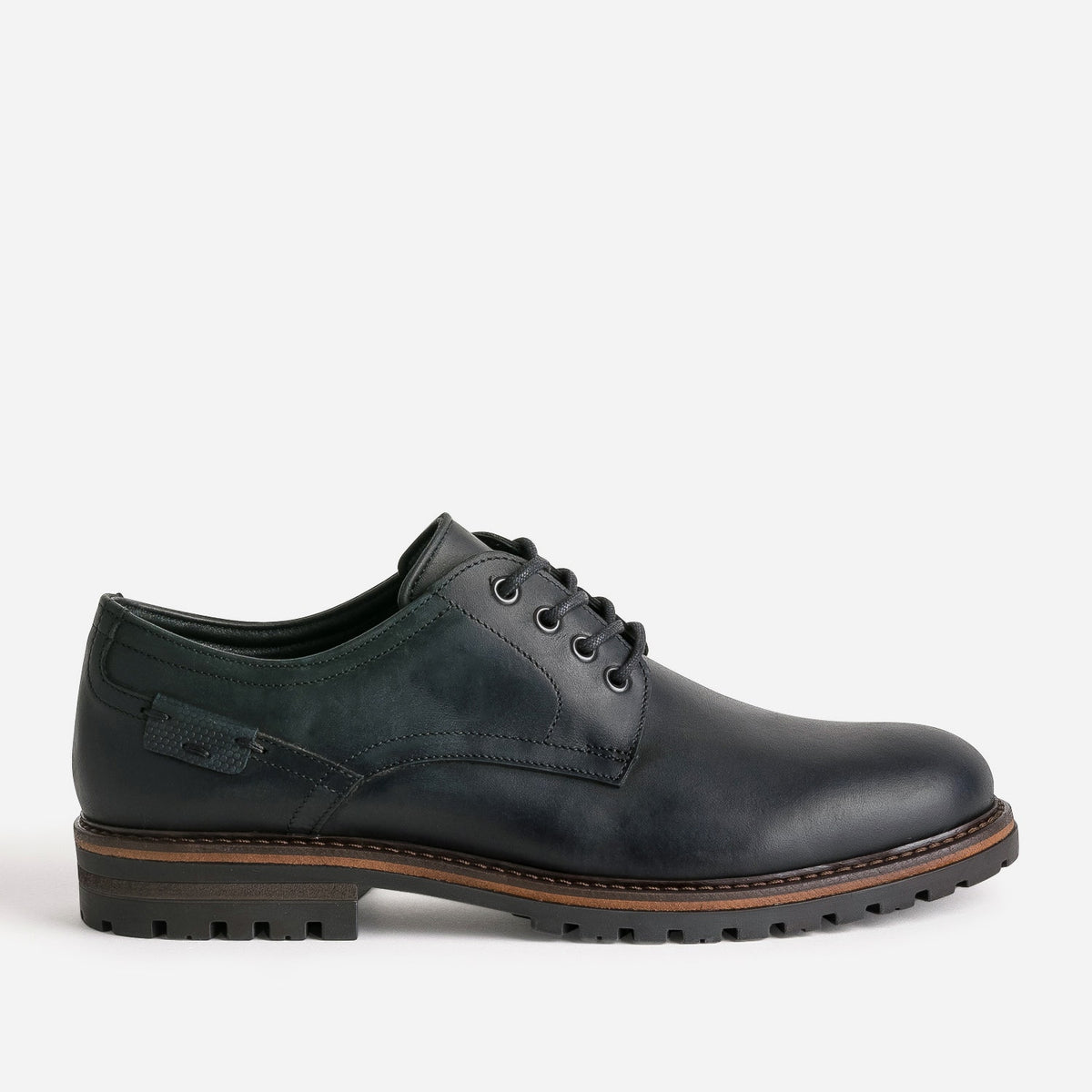 Derby marron cuir semelle crantée - 3