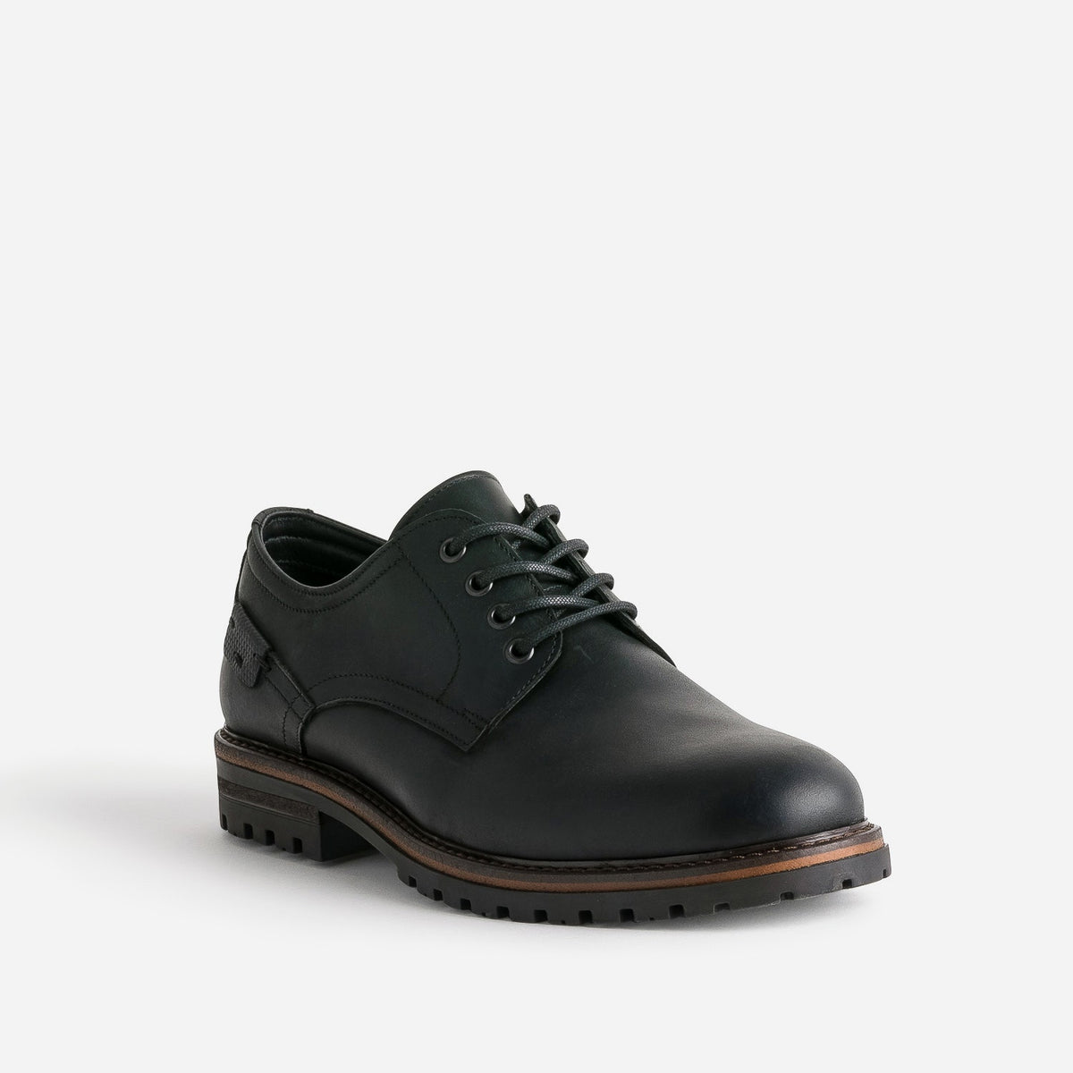 Derby marron cuir semelle crantée - 4