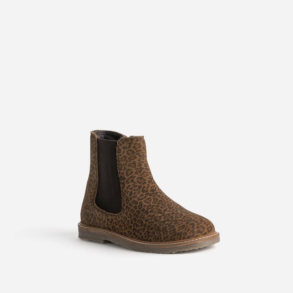 Boots BUGGY marron cuir velours léopard - 2