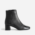 Boots noir cuir bout verni - 1