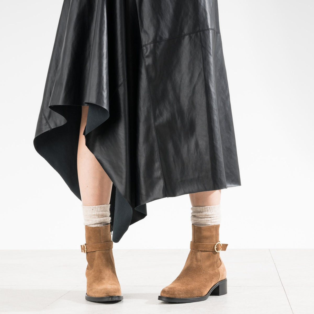 Boots marron cuir avec boucle - 4