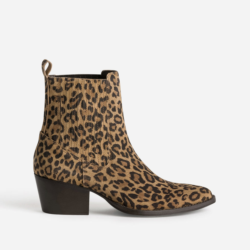 Chelsea boots TEXTO beige cuir imprimé effet léopard - 1