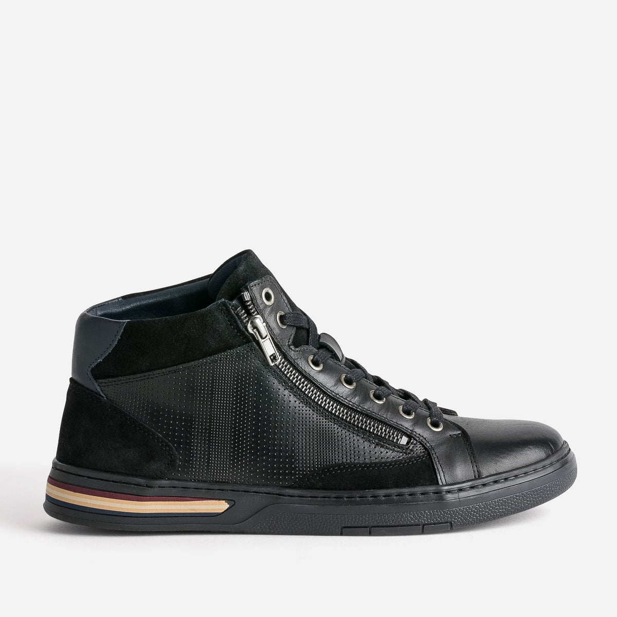 Basket noire cuir - 1