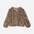Blouse TEXTO marron à imprimé ethnique floral - 1