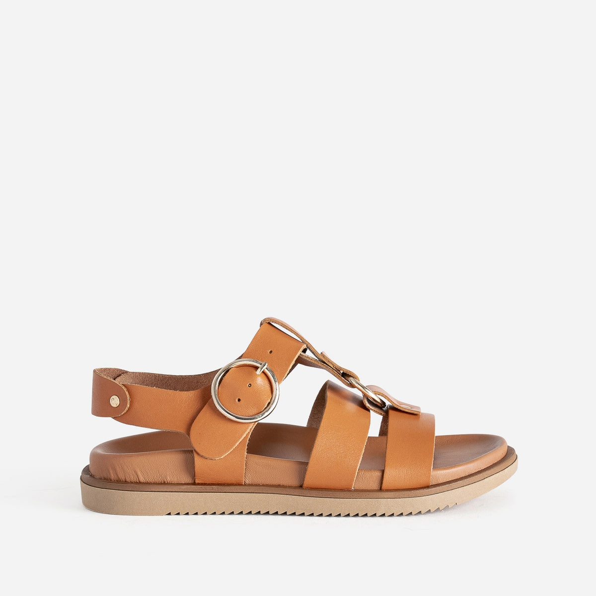 Sandale TEXTO cognac cuir multi brides - 1