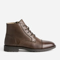 Boots à lacet marron cuir - 1