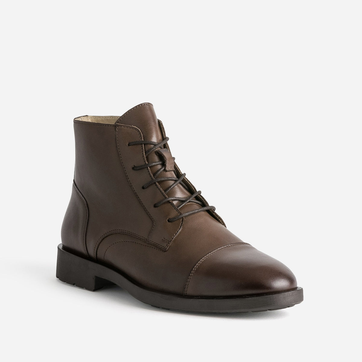 Boots à lacet marron cuir - 2