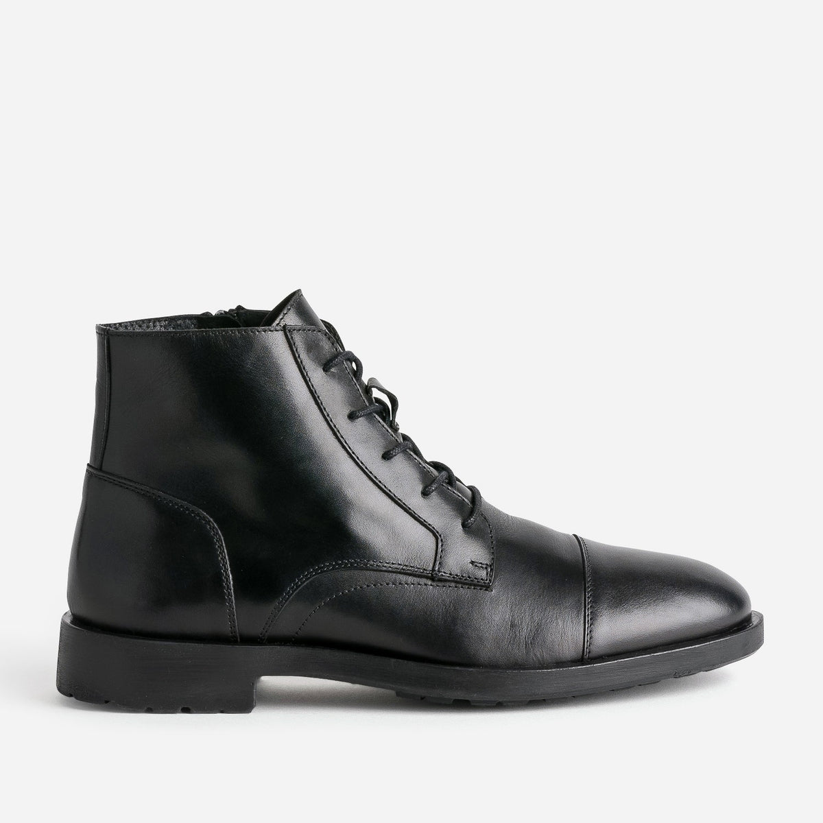 Boots à lacet marron cuir - 3