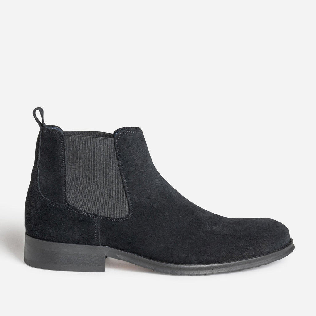 Chelsea boots noir cuir velours - 1