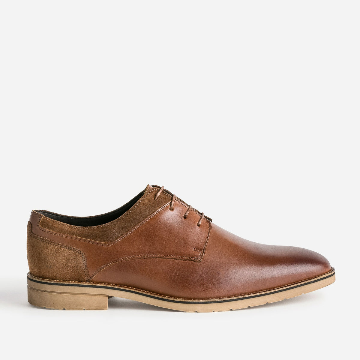 Derby noir cuir détails cuir velours - 3