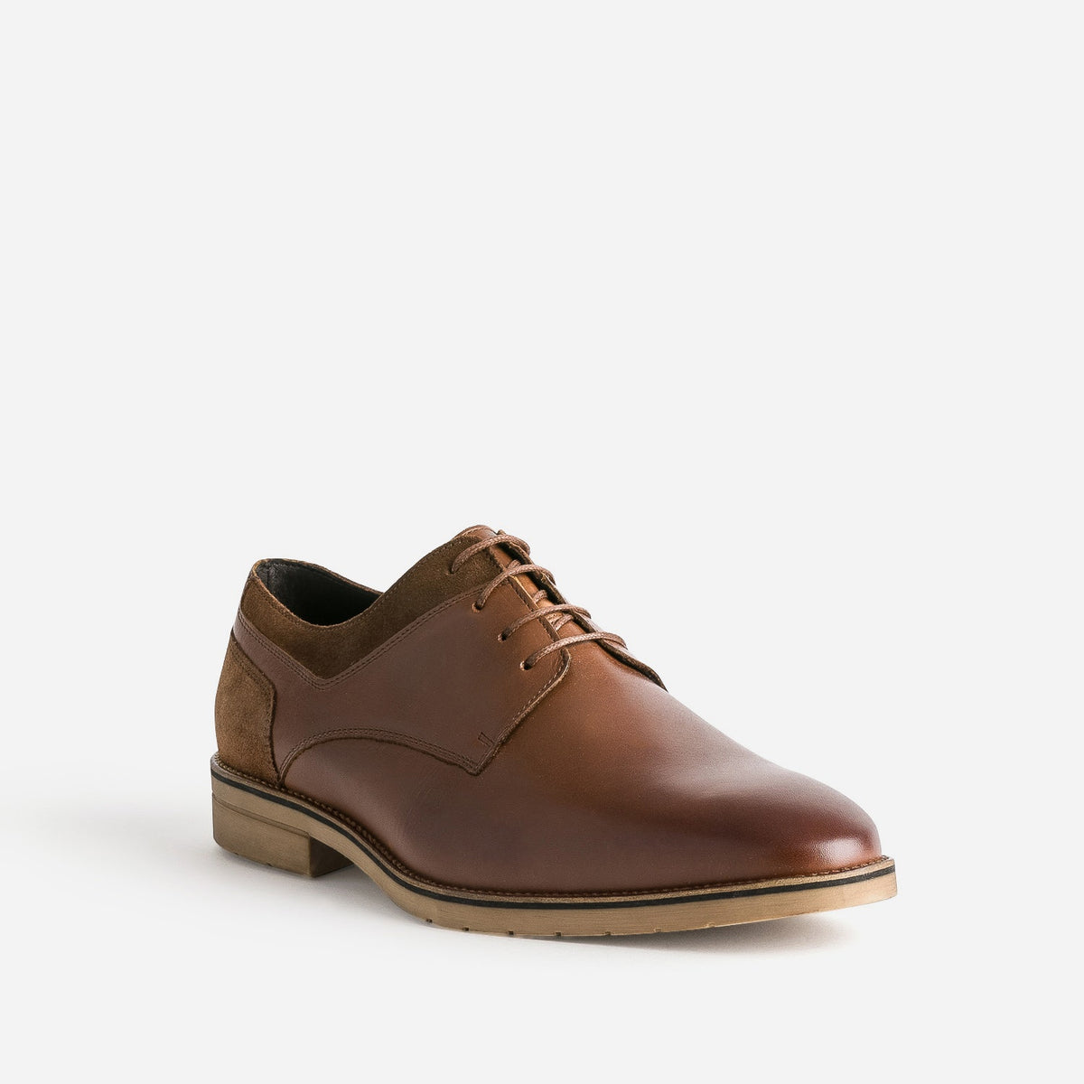 Derby noir cuir détails cuir velours - 4