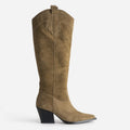 Botte santiag TEXTO beige cuir velours - 1