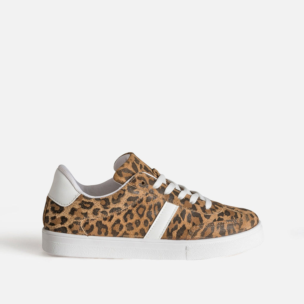 Tennis TEXTO camel cuir motif léopard - 2