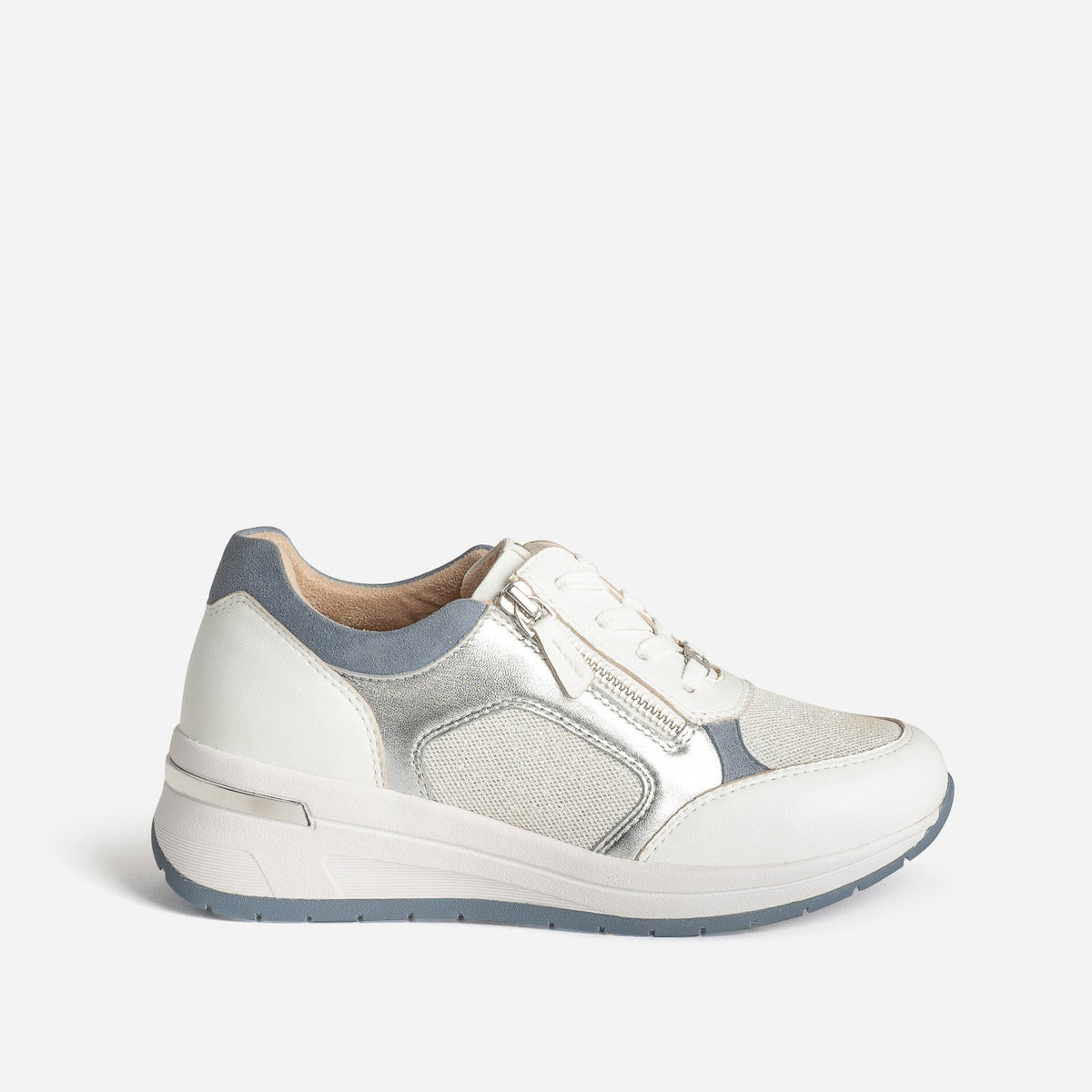 Tennis CAPRICE beige et doré bi-matière - 3